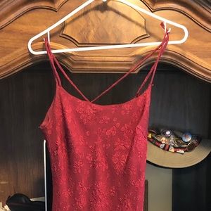 Long Red Lace Dress